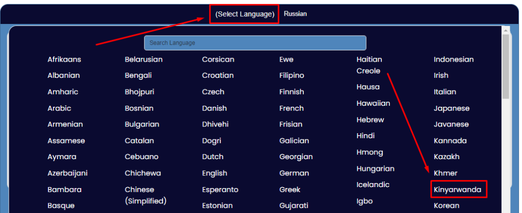 Select Language_Image Translator Online